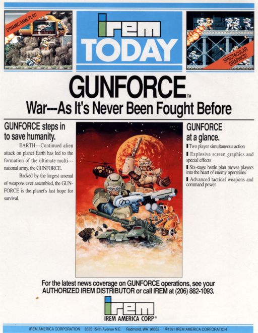 Gunforce - Battle Fire Engulfed Terror Island (US) Arcade Game Cover